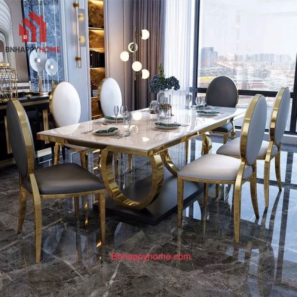 lựa chọn bàn ăn mặt đá marble