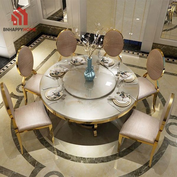 lựa chọn bàn ăn mặt đá marble